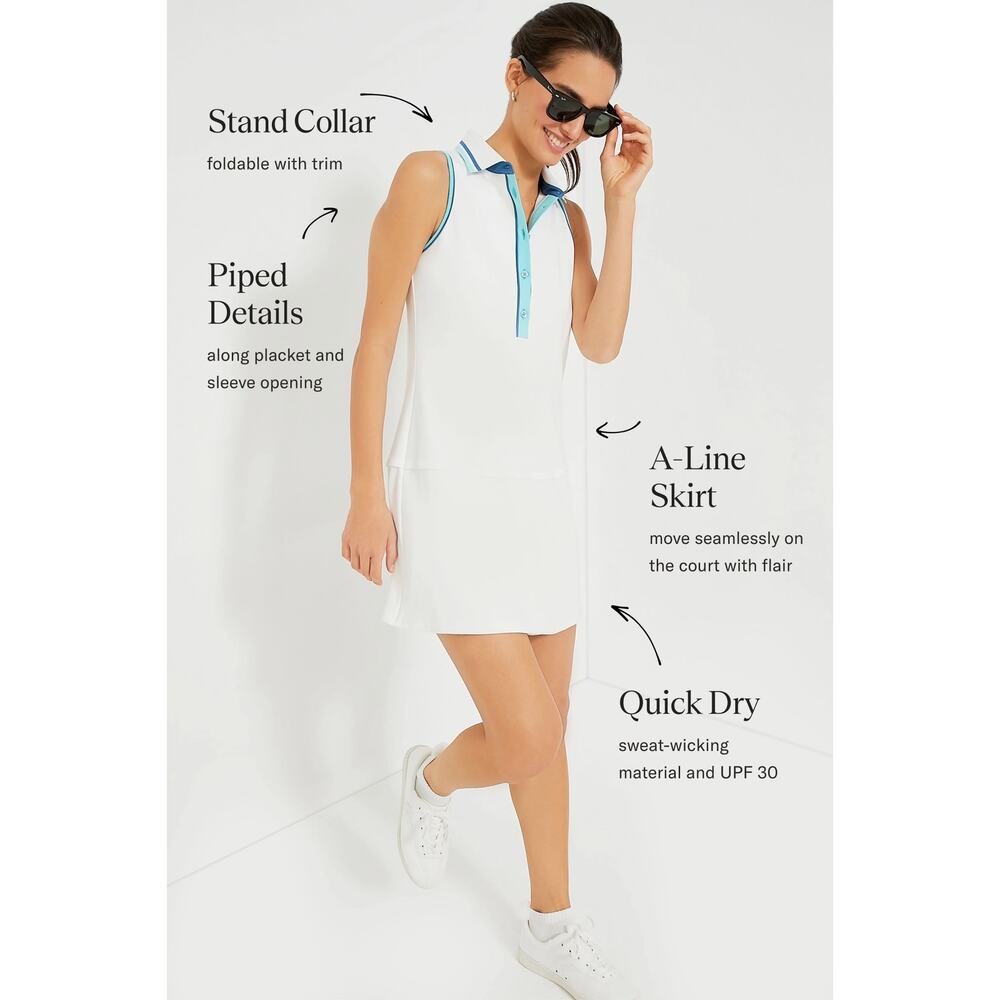 New Tuckernuck Sport Women's White Lisbon Striped Sterling Tennis Dress Size XXL - Picture 3 of 16